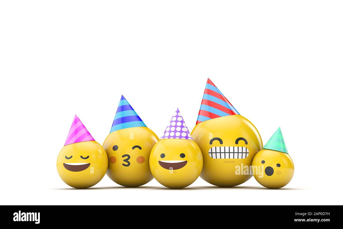 Emoji Birthday Party Celebration 3d Render Stock Photo Alamy