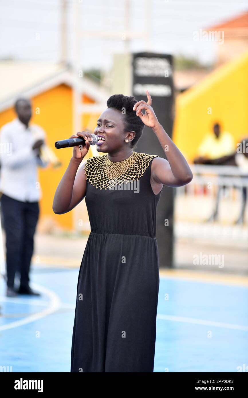 The South Sudanese singer and songwriter Yanas during her performance