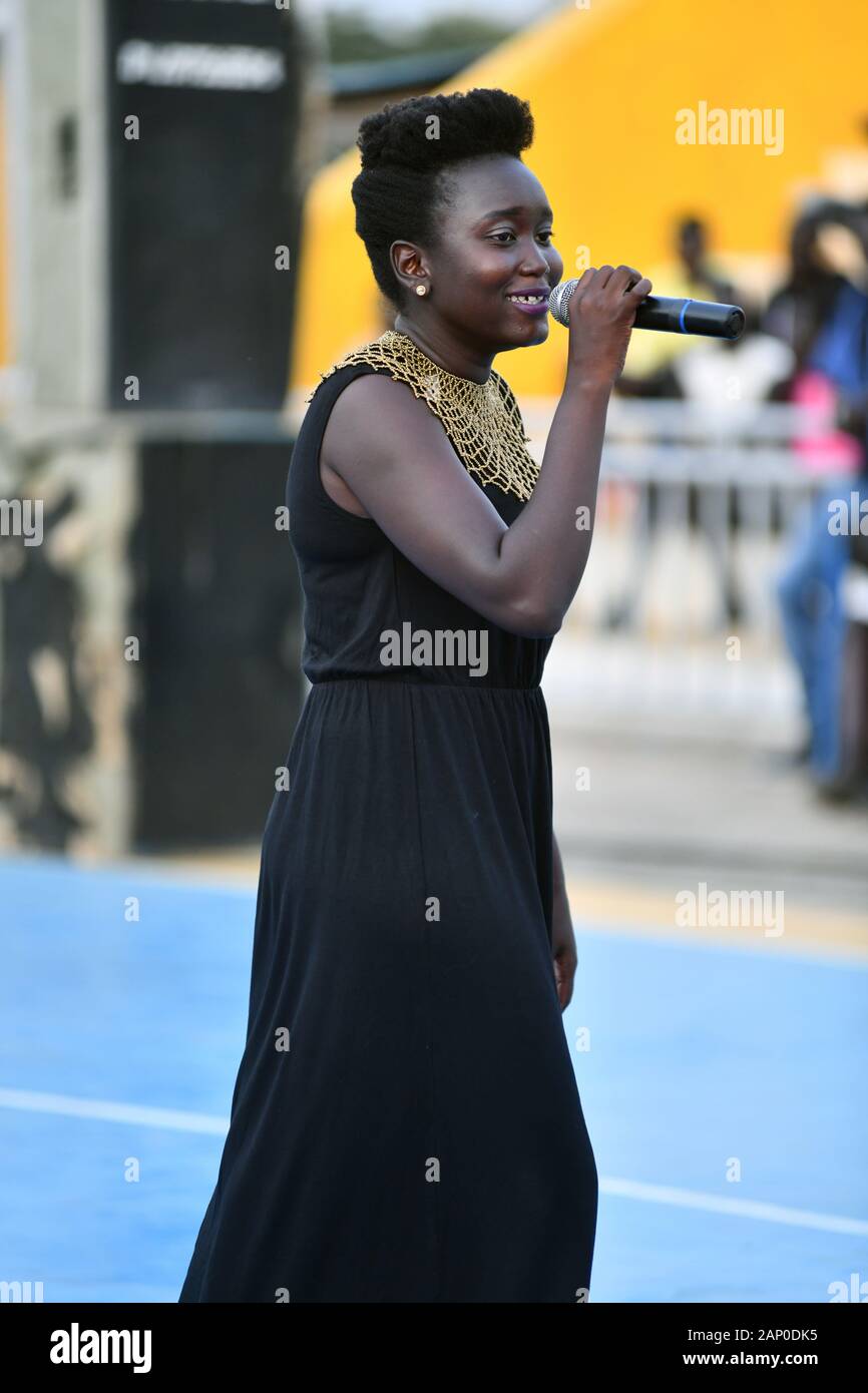The South Sudanese singer and songwriter Yanas during her performance