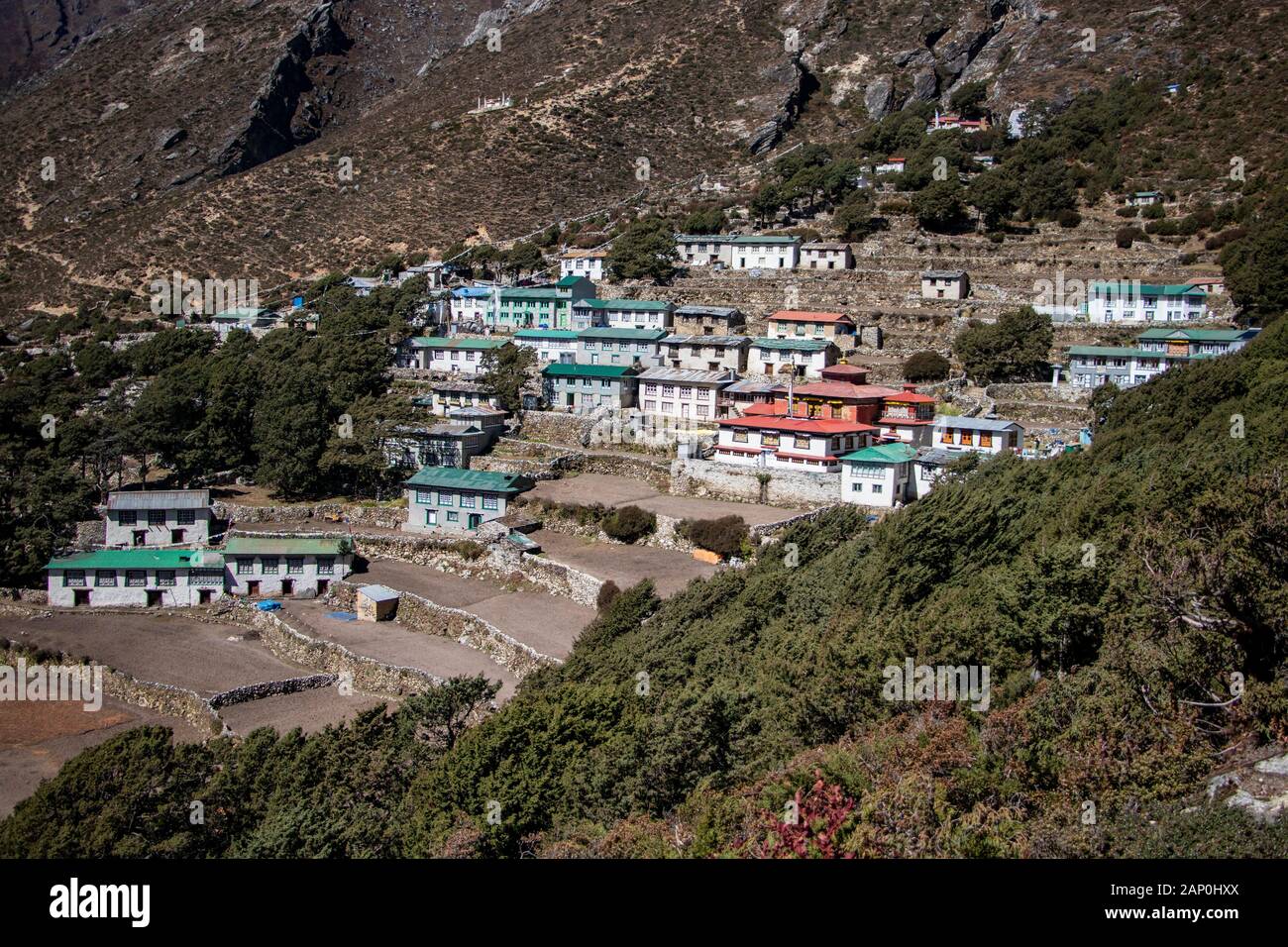 Mountain Village In The Himalayan Mountains In Nepal Stock Photo Alamy