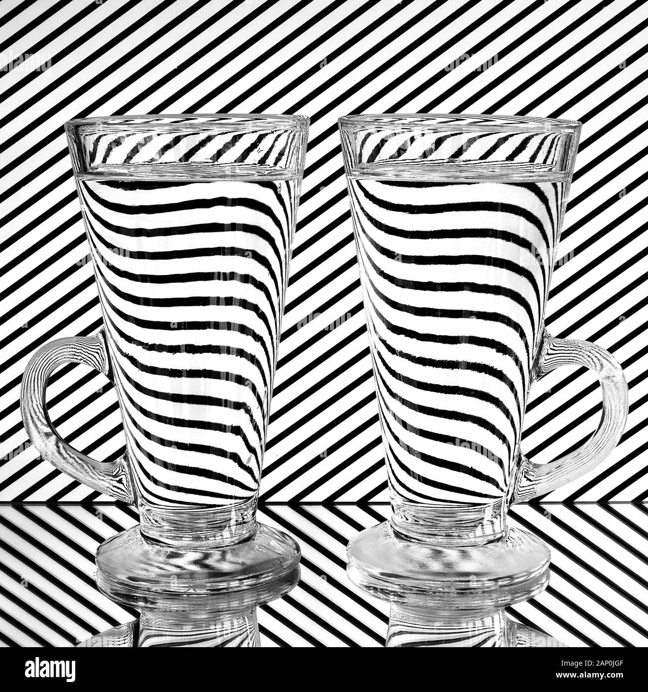 An image to demonstrate optical effects in glass and water for both artistic and educational purposes. Stock Photo