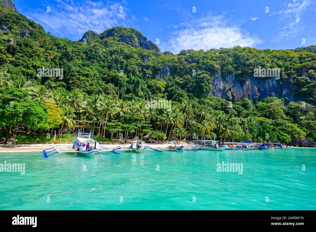 Tropical Papaya beach at paradise coast, El Nido, Palawan, Philippines