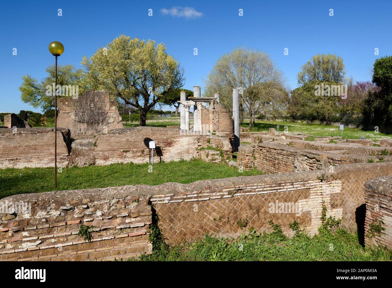 Rome. Italy. Ostia Antica. Remains of the Synagogue, ca. mid 1st century AD.  Regio IV Stock Photo