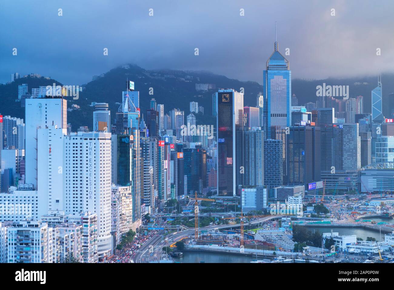 Hong Kong Island skyline at sunset, Hong Kong Stock Photo - Alamy