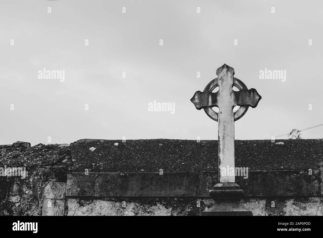 Elements of old catholic cementery in Spain Stock Photo
