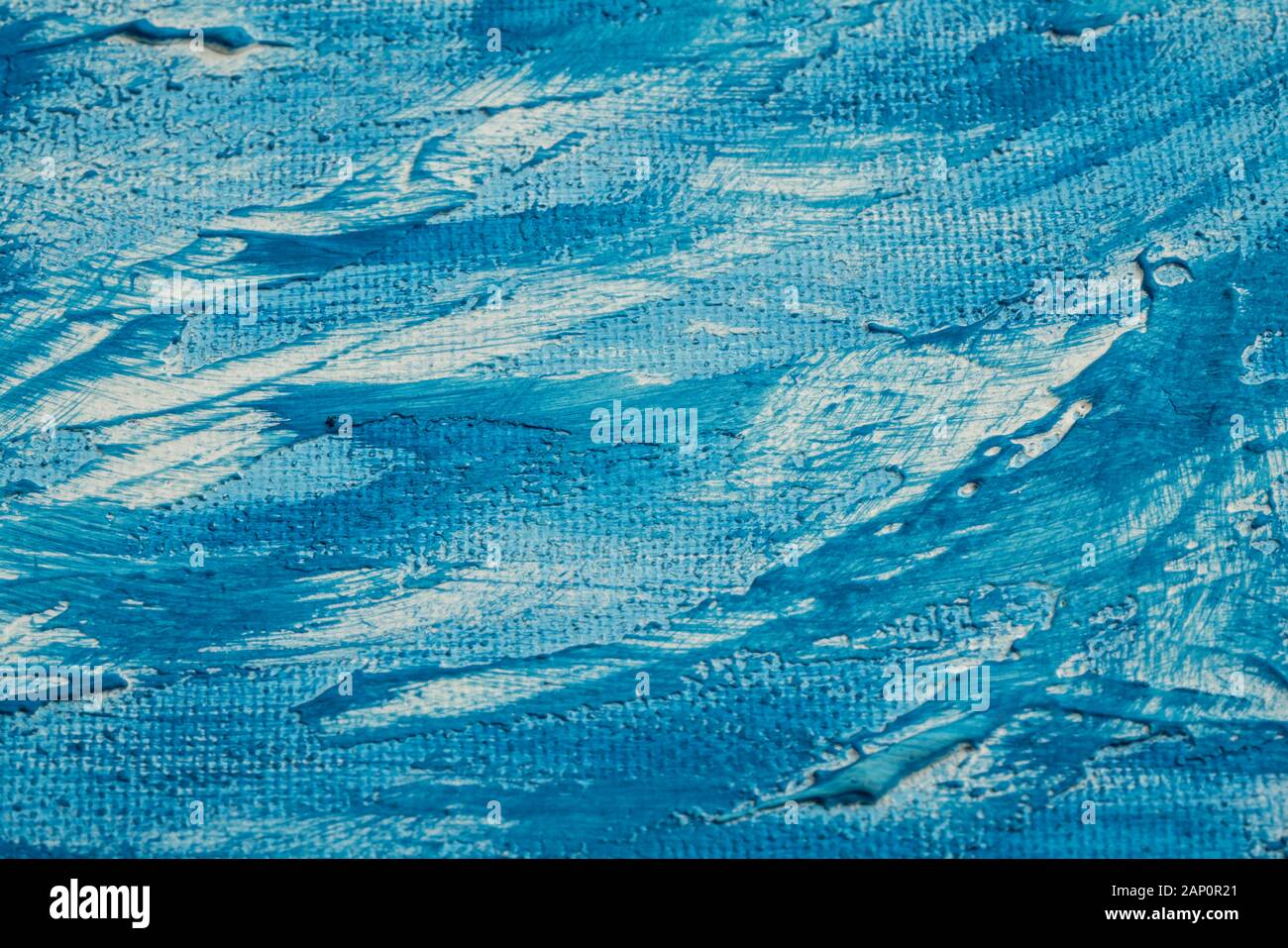 dark blue and white painted canvas as a background Stock Photo