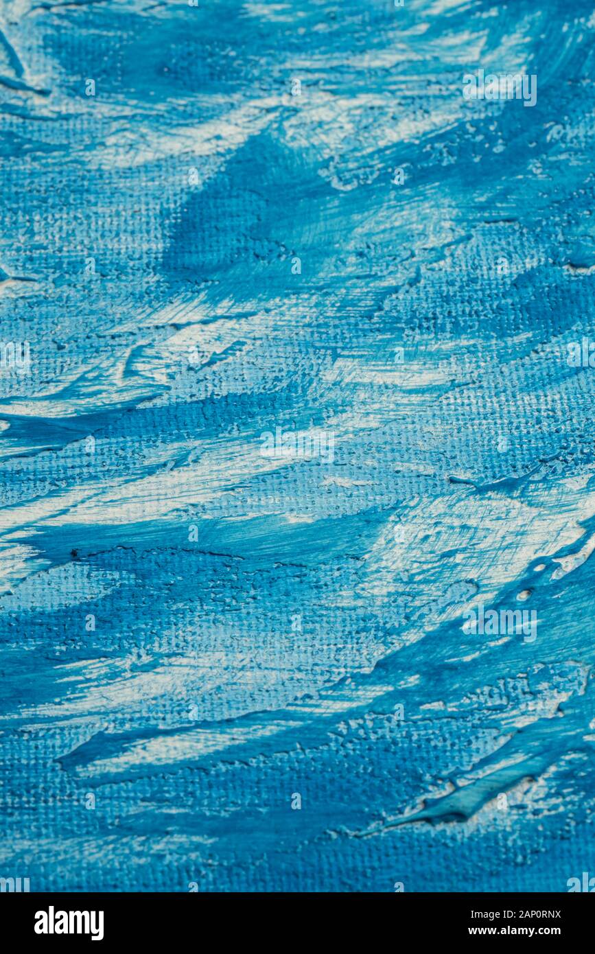 dark blue and white painted canvas as a background Stock Photo
