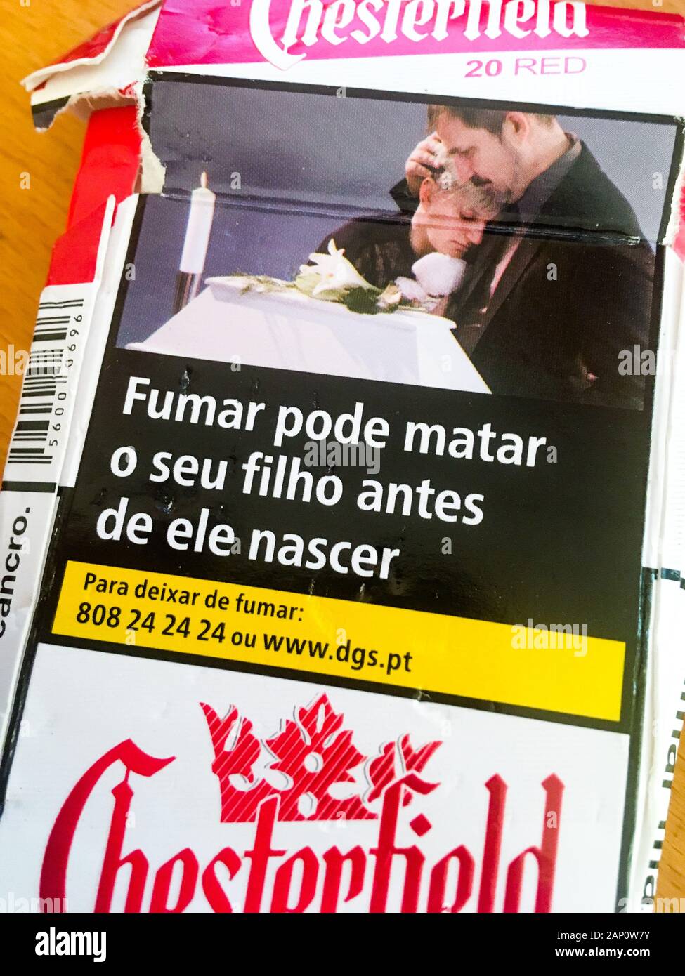 Smoking kills, Spanish cigarettes pack Stock Photo Alamy