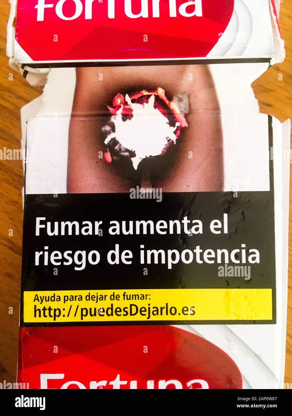 pack of cigarettes in spain Smoking kills, Spanish cigarettes pack Stock Photo