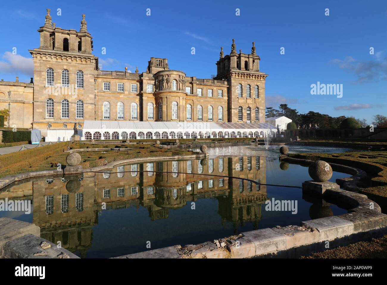 Woodstock and Blenheim Palace in Oxfordshire, England Stock Photo
