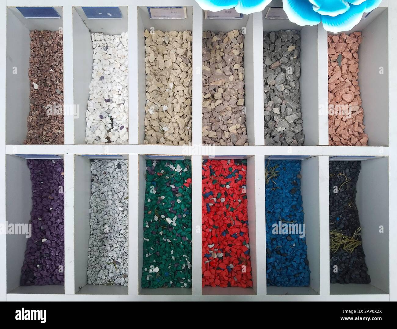 sale of multicolored decorative crushed stone for improvement and