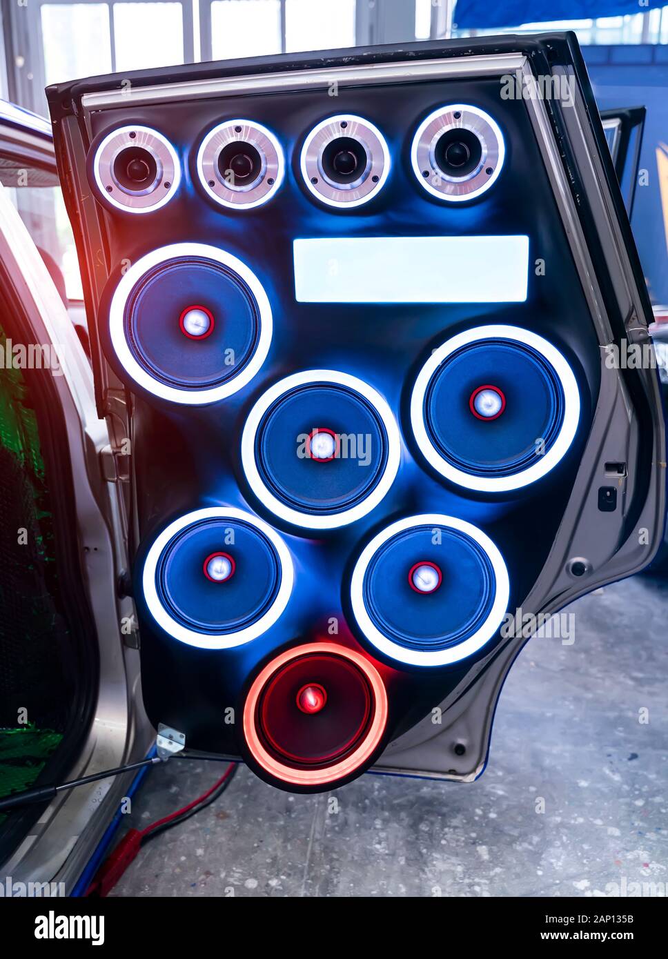 Colorful lights speakers in car hires stock photography and images Alamy