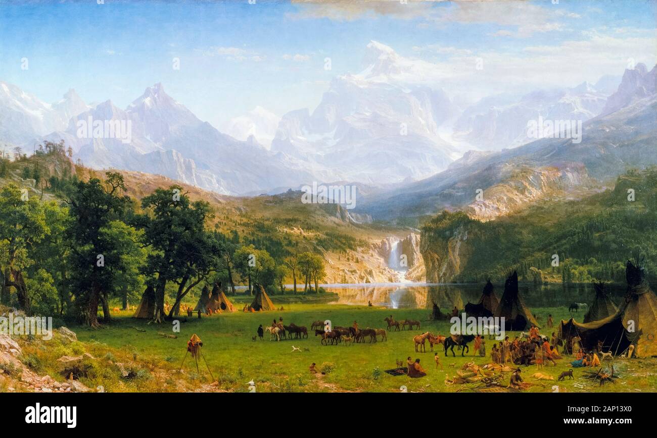 Albert Bierstadt, The Rocky Mountains, Lander's Peak, landscape painting, 1863 Stock Photo