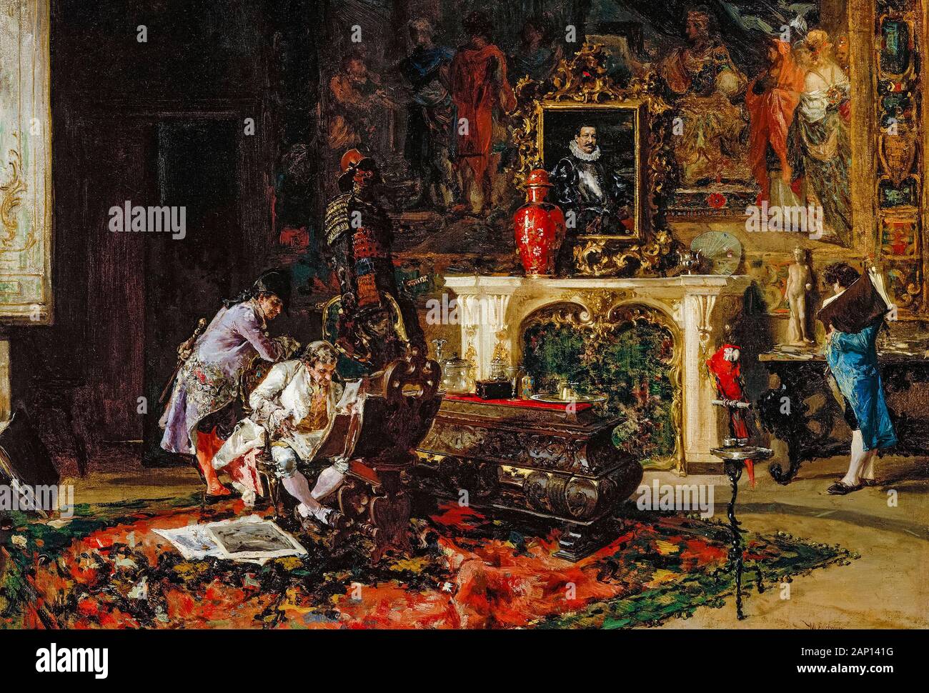 Mariano Fortuny, Antiquaries (The Print Collector), painting, 1863-1865 Stock Photo
