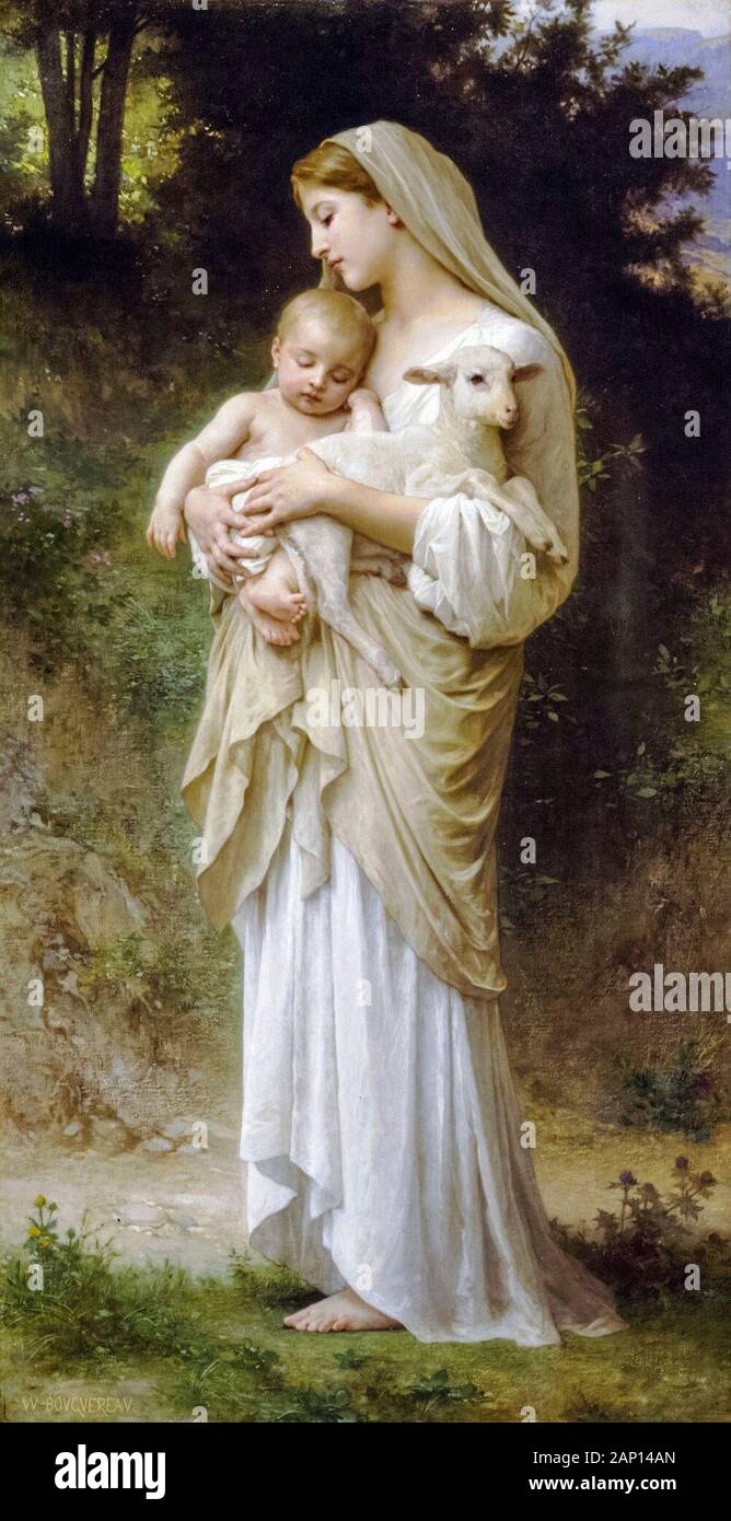 William Adolphe Bouguereau, The Innocence, painting, 1893 Stock Photo