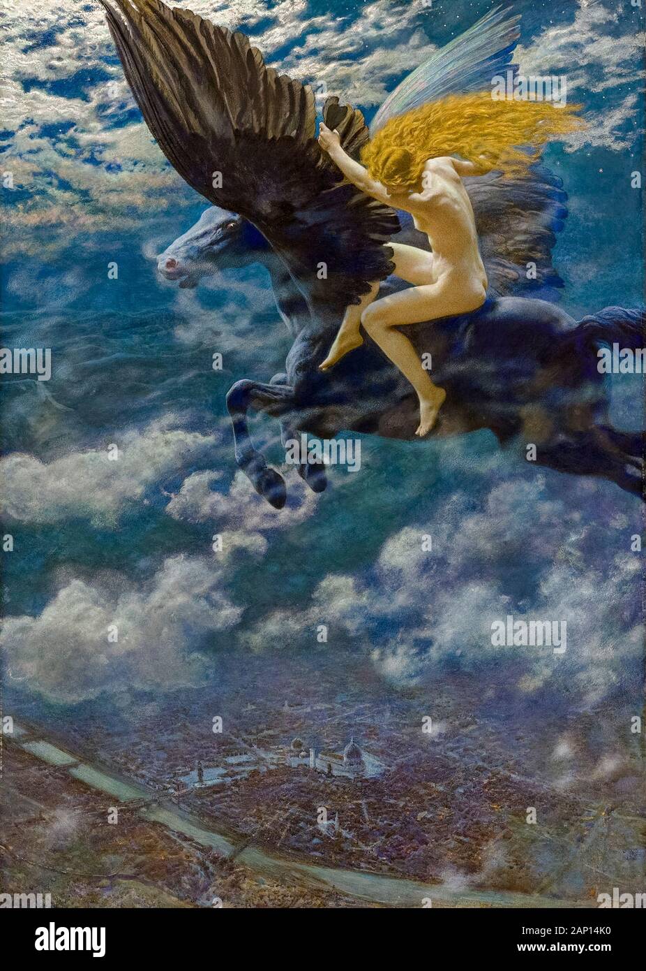 Edward Robert Hughes, Dream Idyll (A Valkyrie), gouache and pastel on paper, painting, 1902 Stock Photo