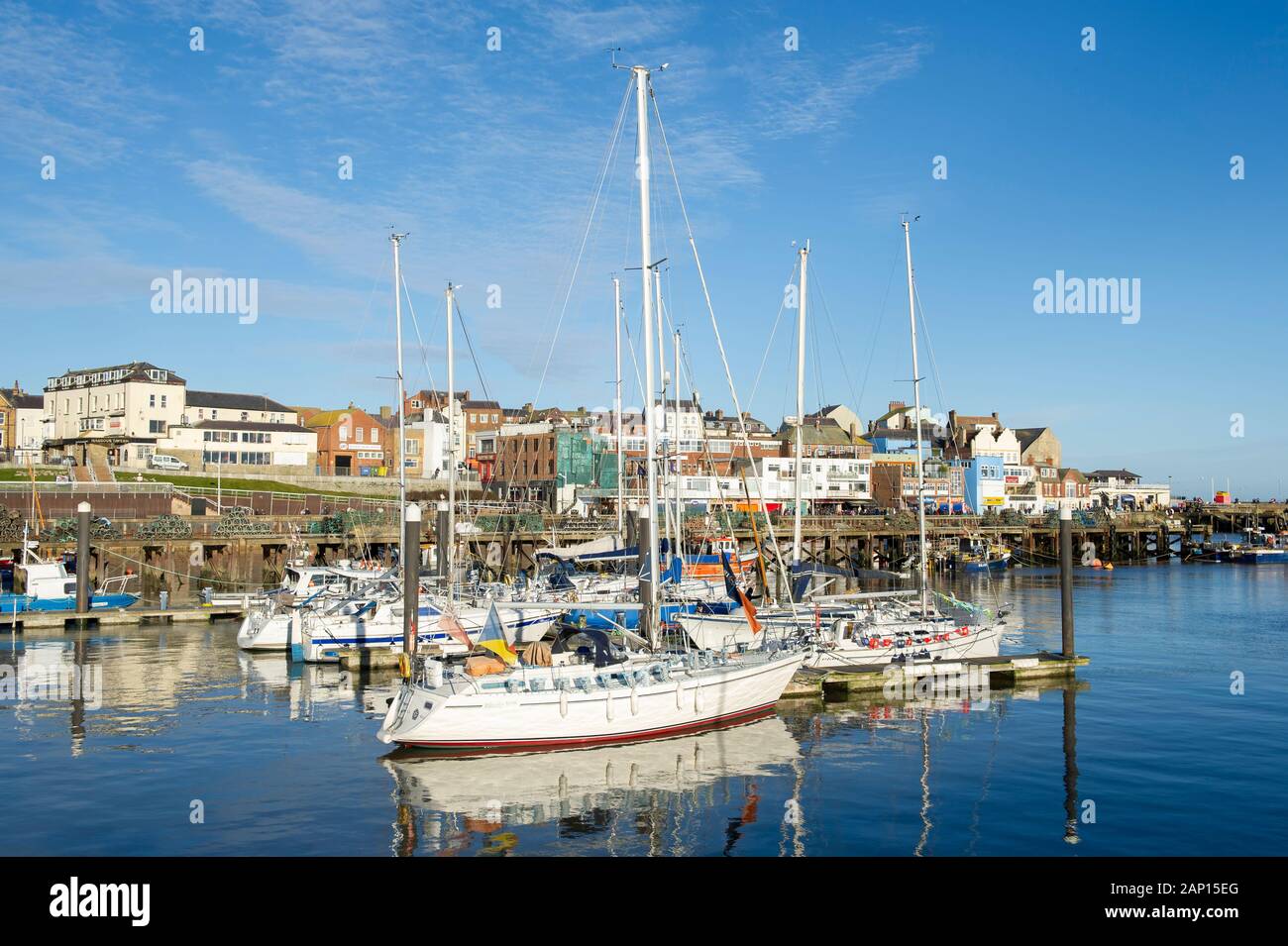 Bridlington Harbour in Bridlington, East Yorkshire Stock Photo