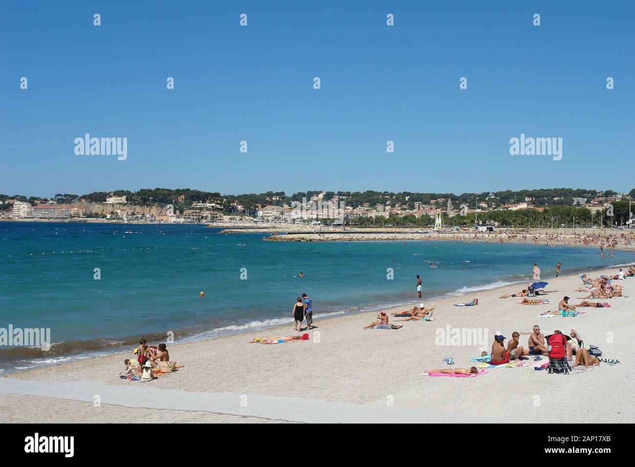 Bonnegrace Beach in summer Six-Fours les Plages Var Provence Stock ...