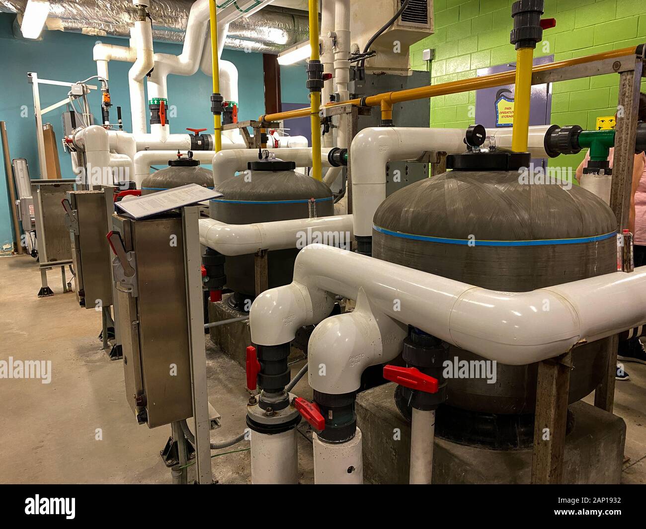 Orlando,FL/USA1/17/20 Pipeline and tanks in the water filtration