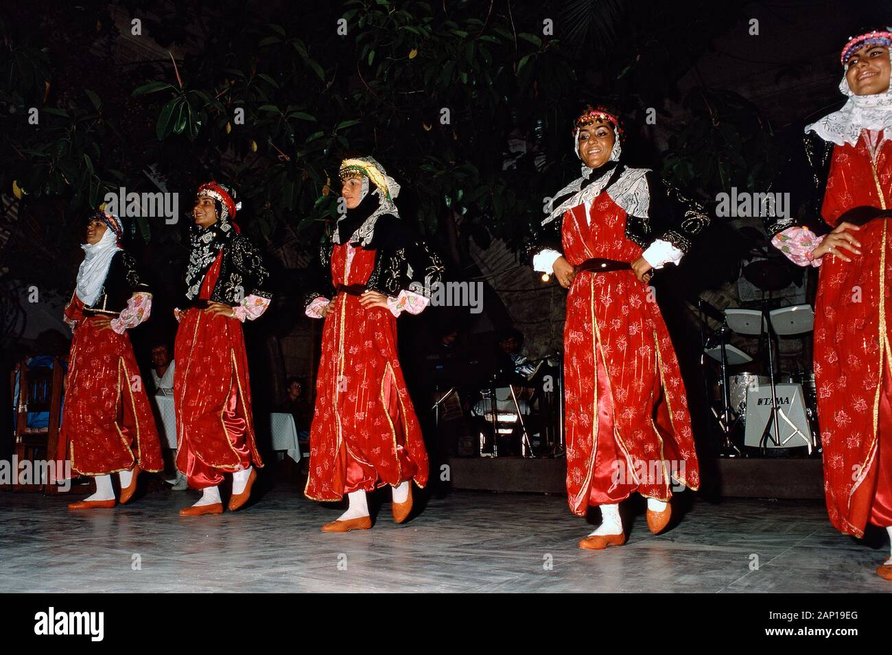 Local traditional cultural dance, Fetiye, Mugla, Turkey Stock Photo