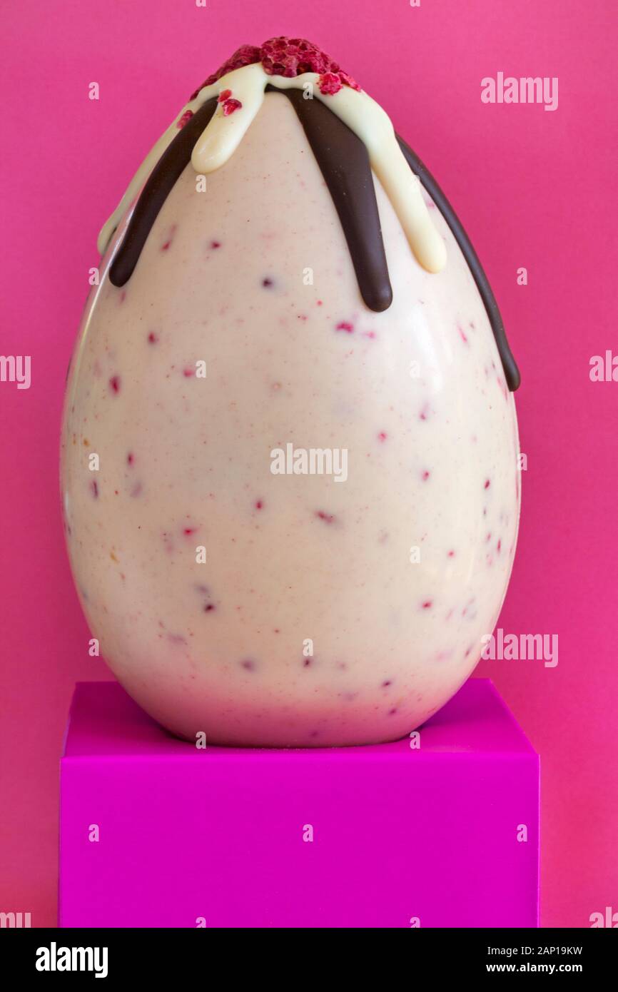 Waitrose hand decorated Scottish raspberry chocolate Easter Egg an indulgent white and dark