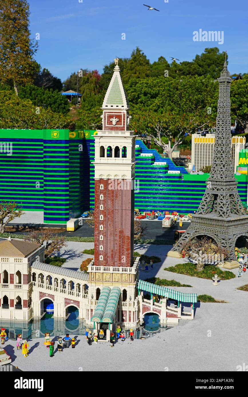 LEGOLAND California - Miniland Las Vegas features a variety of whimsical  and animated models that replicate scenes found in the actual city such as  the battle of pirate ships in front of