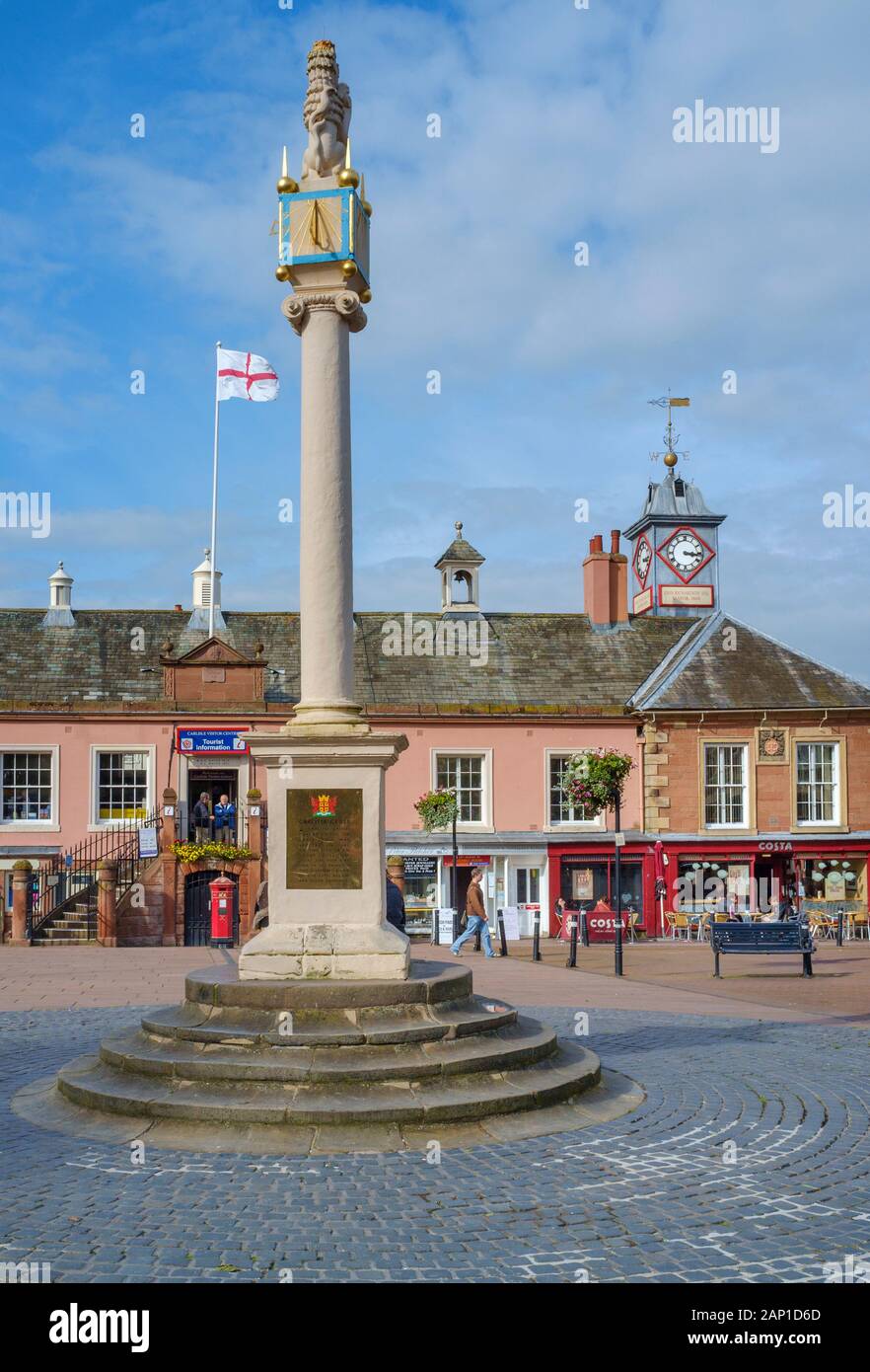 Market Cross in Carlisle Market Square, Cumbria Stock Photo