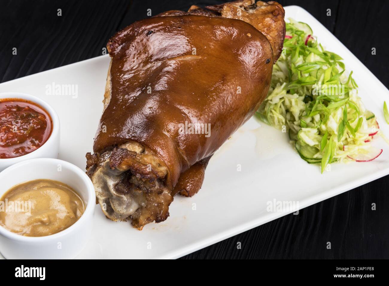 Roast Pork Knuckle Stock Photo Alamy