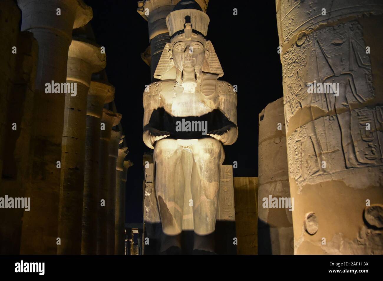 Statue of Ramses II at Luxor Temple, Egypt Stock Photo - Alamy