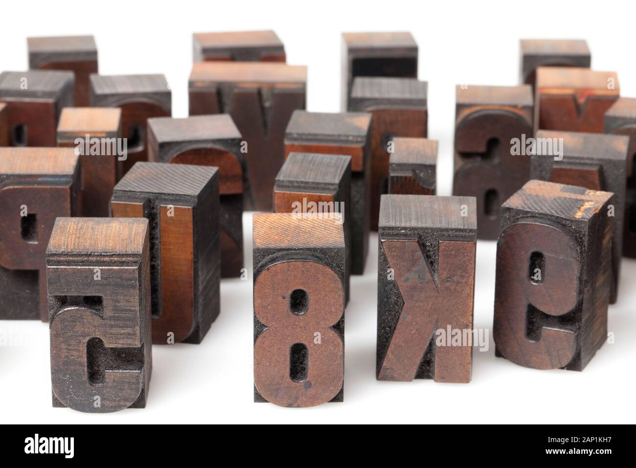 Wooden book printing letters Stock Photo