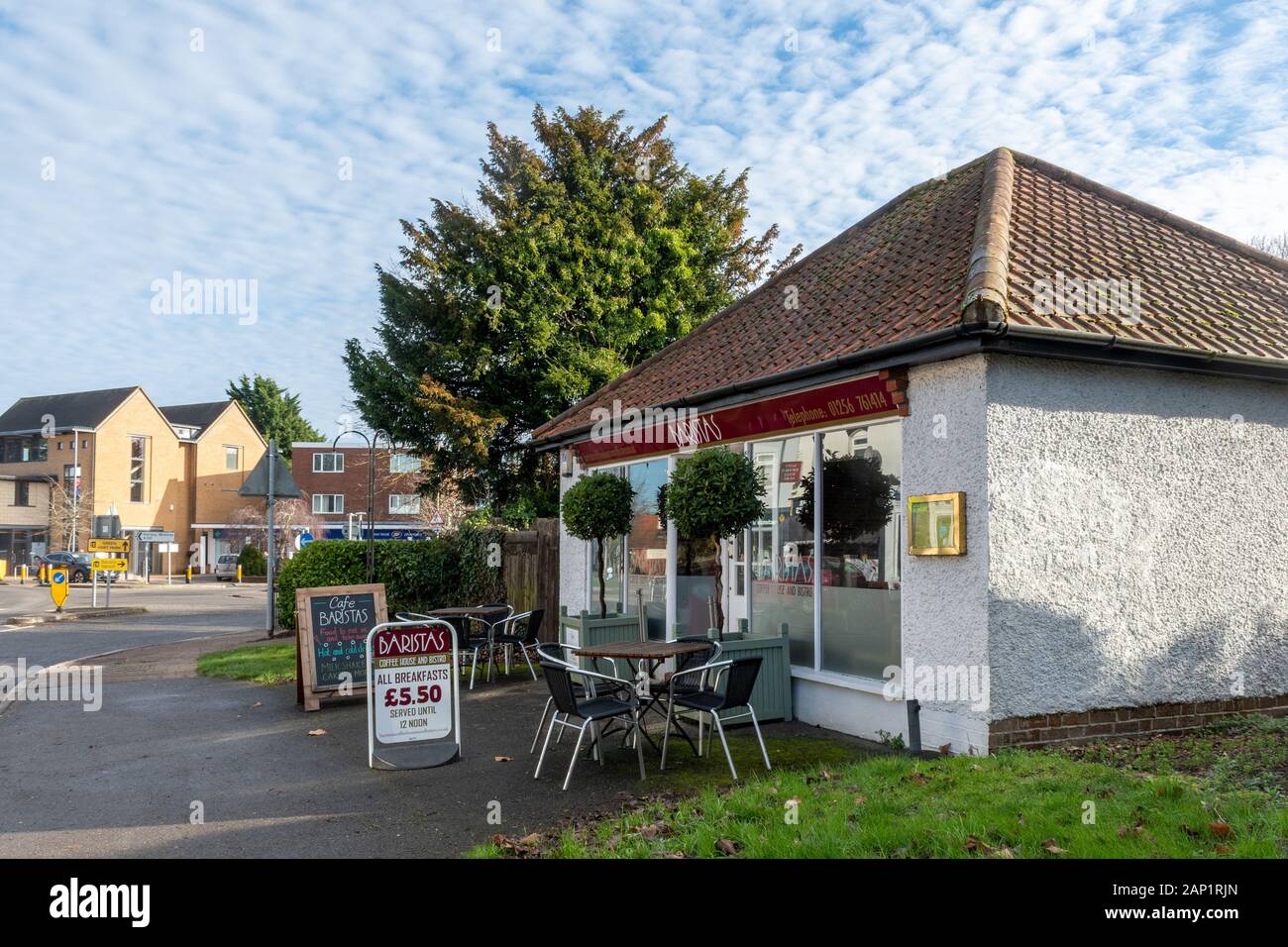 Hook, a Hampshire village, England, UK, with Baristas coffee shop in