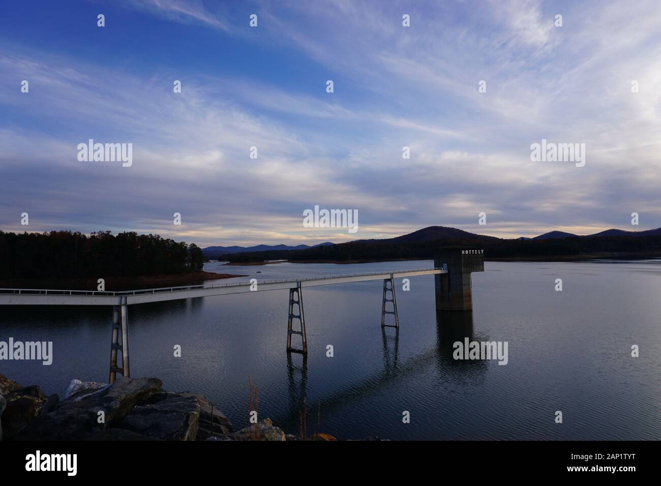 Sunset along the Nottely River Dam Stock Photo Alamy