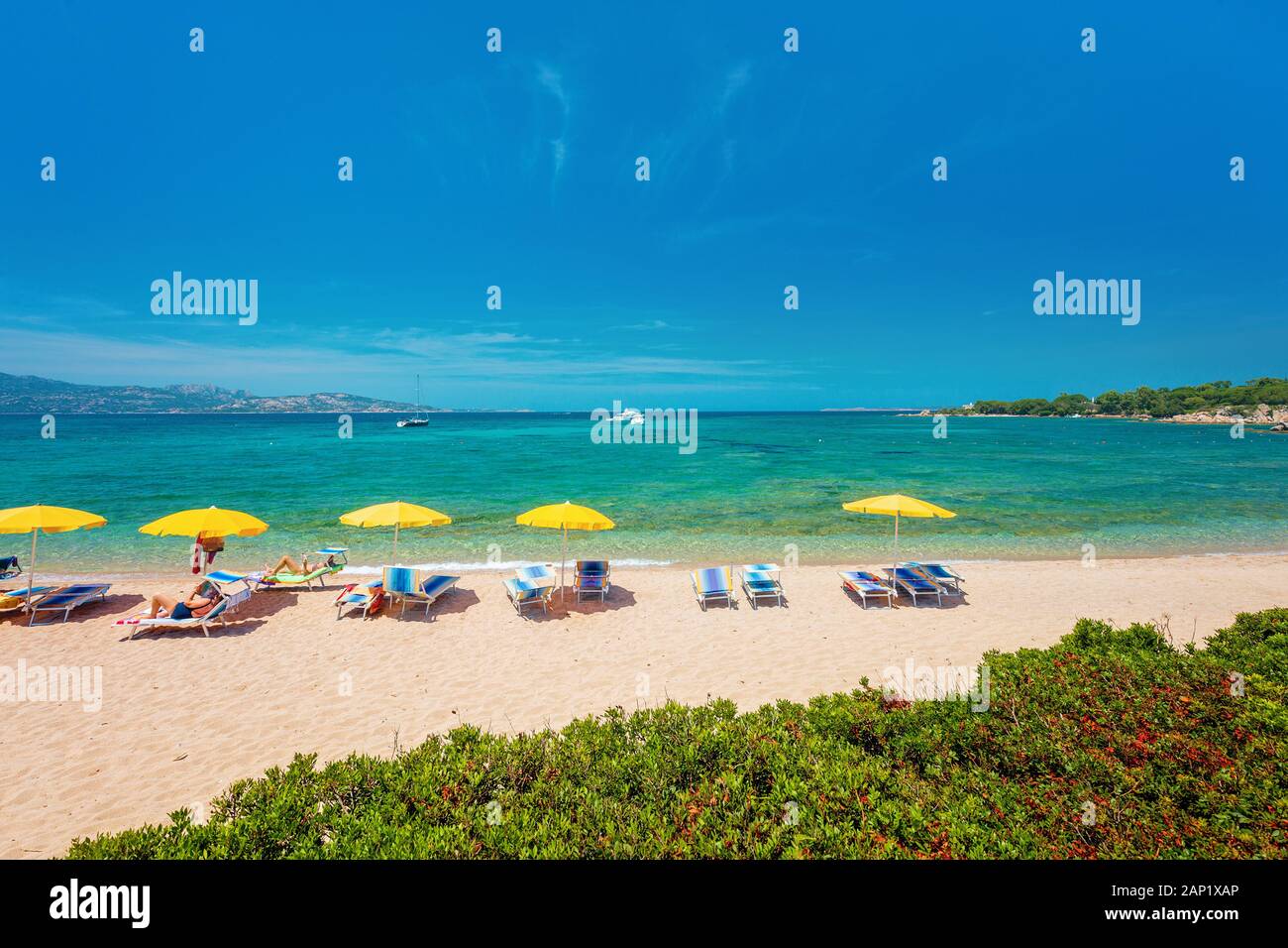 Beach in Cannigione - Arzachena Gulf - Sardinia - Italy Stock Photo