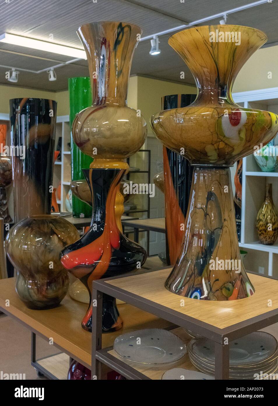 decorative glass art at Gallery 8 in Old Town Albuquerque, New Mexico