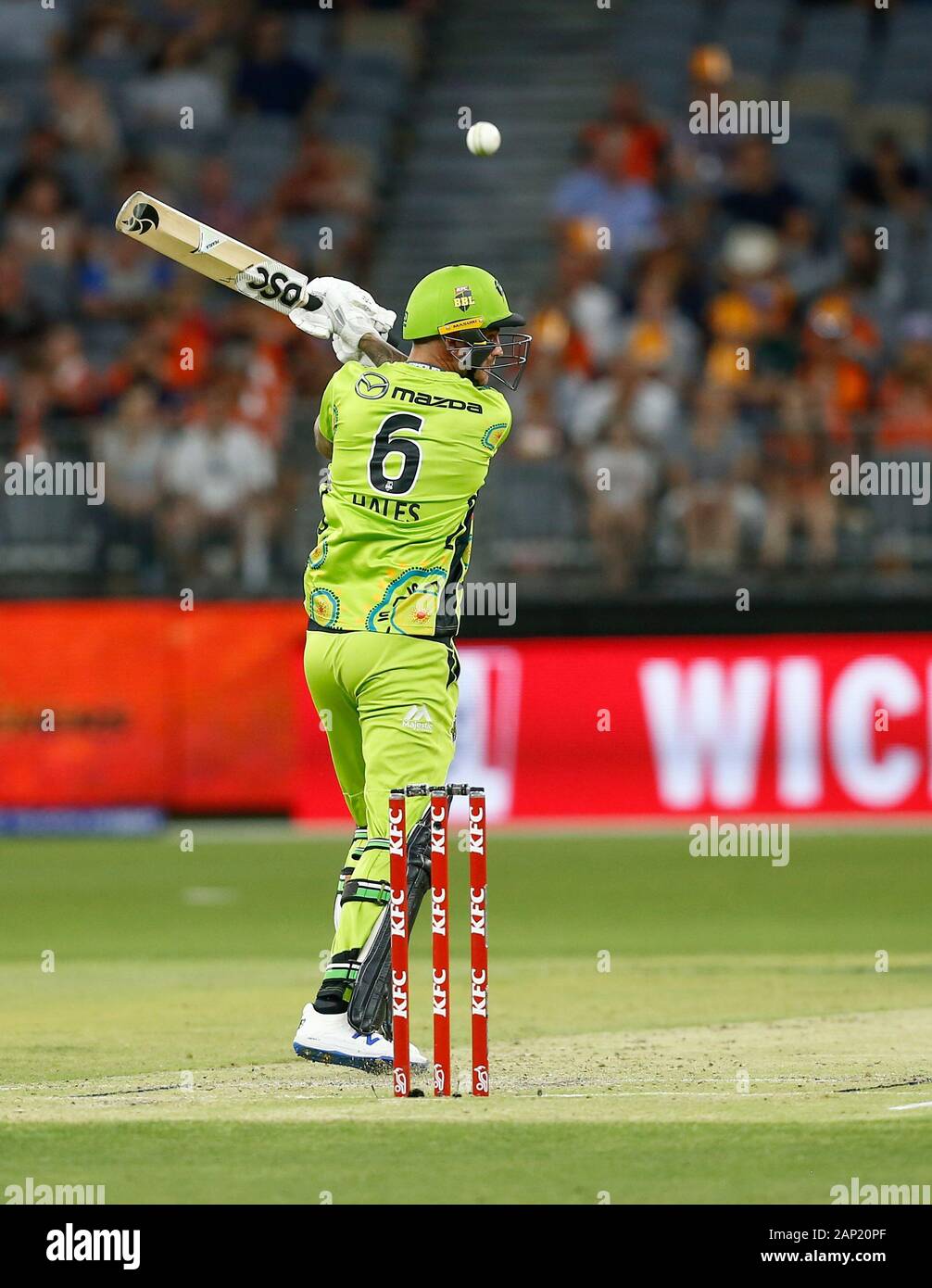 Perth Australia th Jan Big Bash League Cricket Perth Scorchers Versus Sydney Thunder Alex Hales Of The Sydney Thunder Plays Under A High Ball Editorial Use Credit Action Plus Sports