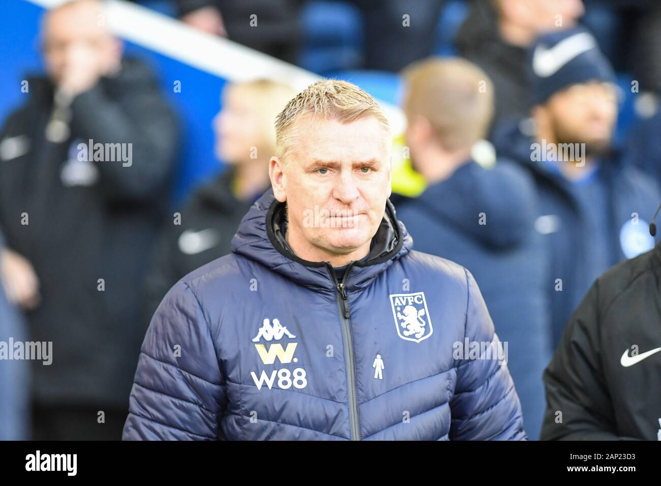 18th January 2020, American Express Community Stadium, Brighton and Hove, England; Premier League, Brighton and Hove Albion v Aston Villa :Dean Smith manager of Aston Villa FC  Credit: Phil Westlake/News Images Stock Photo