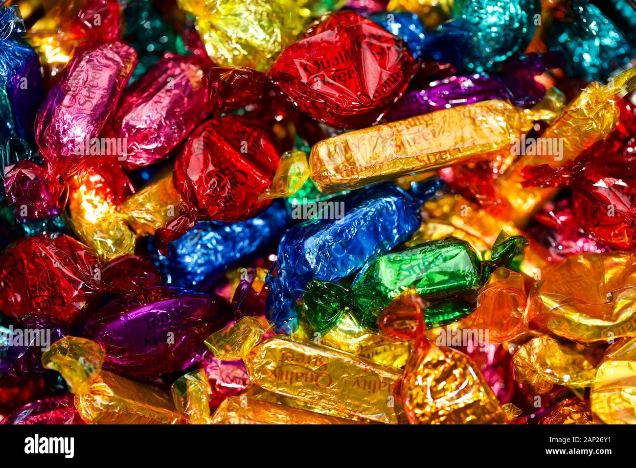 Assorted Quality Street chocolates Stock Photo Alamy