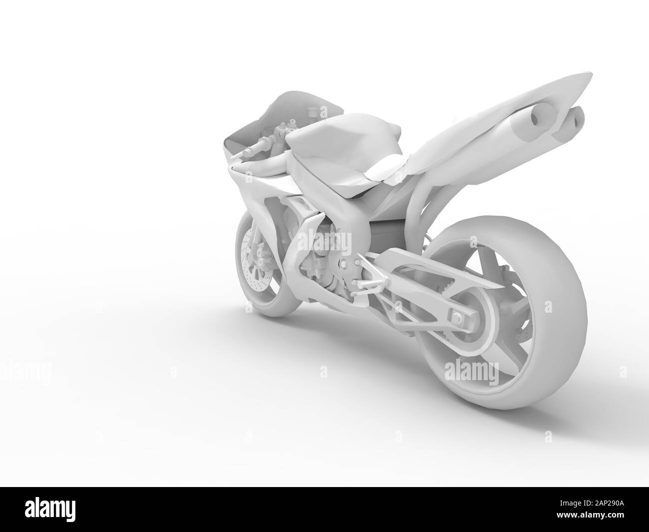 3D rendering of a white motorcycle isolated in white background Stock ...