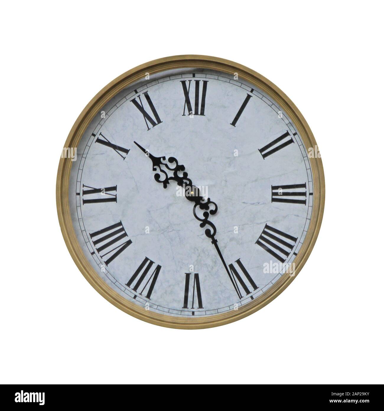 Clock Rome Num Clock With Roman Numbers Isolated on White Stock Photo - Alamy