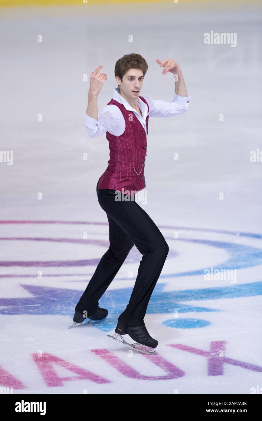 Morisi Kvitelashvili from Georgia competes in the men short