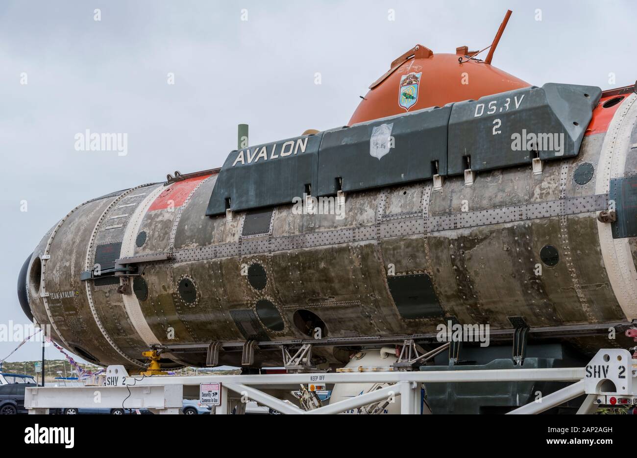 Detail of the Deep Submergence Rescue Vehicle 'Avalon' on display at the Morro Bay Maritime Museum in California Stock Photo