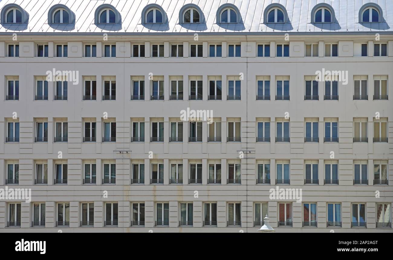Repetitive Windows at Condo Building in Vienna Stock Photo