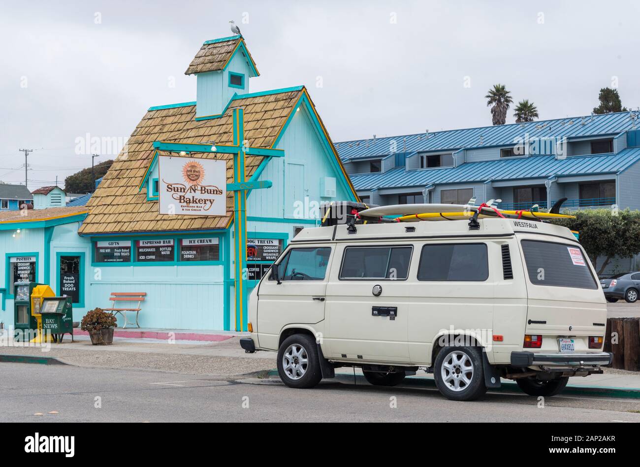 Street scene in downtown Moss Landing, California Stock Photo Alamy