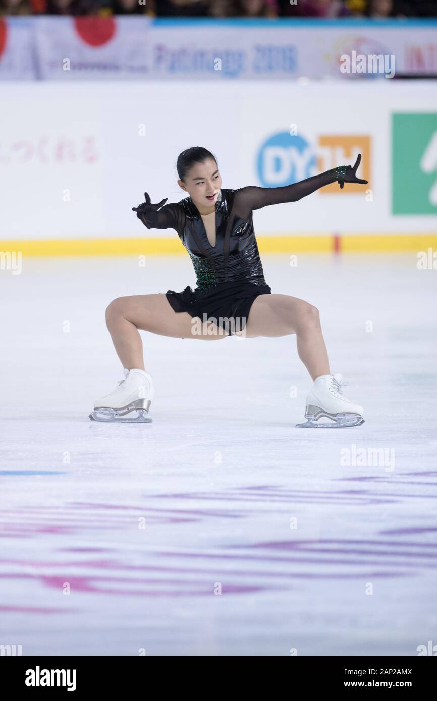 Kaori Sakamoto from Japan competes in the ladies free skating during