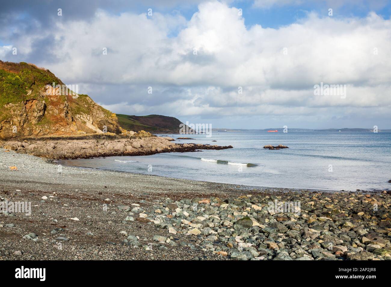 The shingle beach at Porthallow on the Lizard Peninsula Cornwall England UK Europe Stock Photo