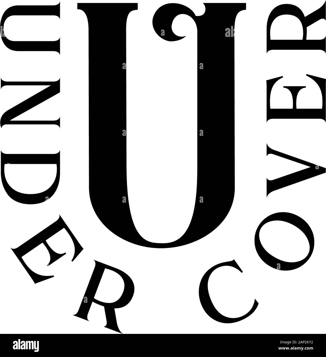 a logo design about undercover idea. Undercover text illustration Stock Vector
