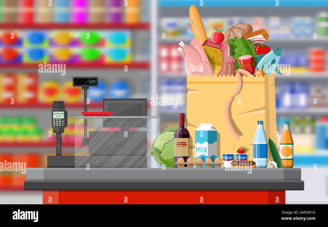 Shelves goods shopping supermarket Stock Vector Images - Alamy