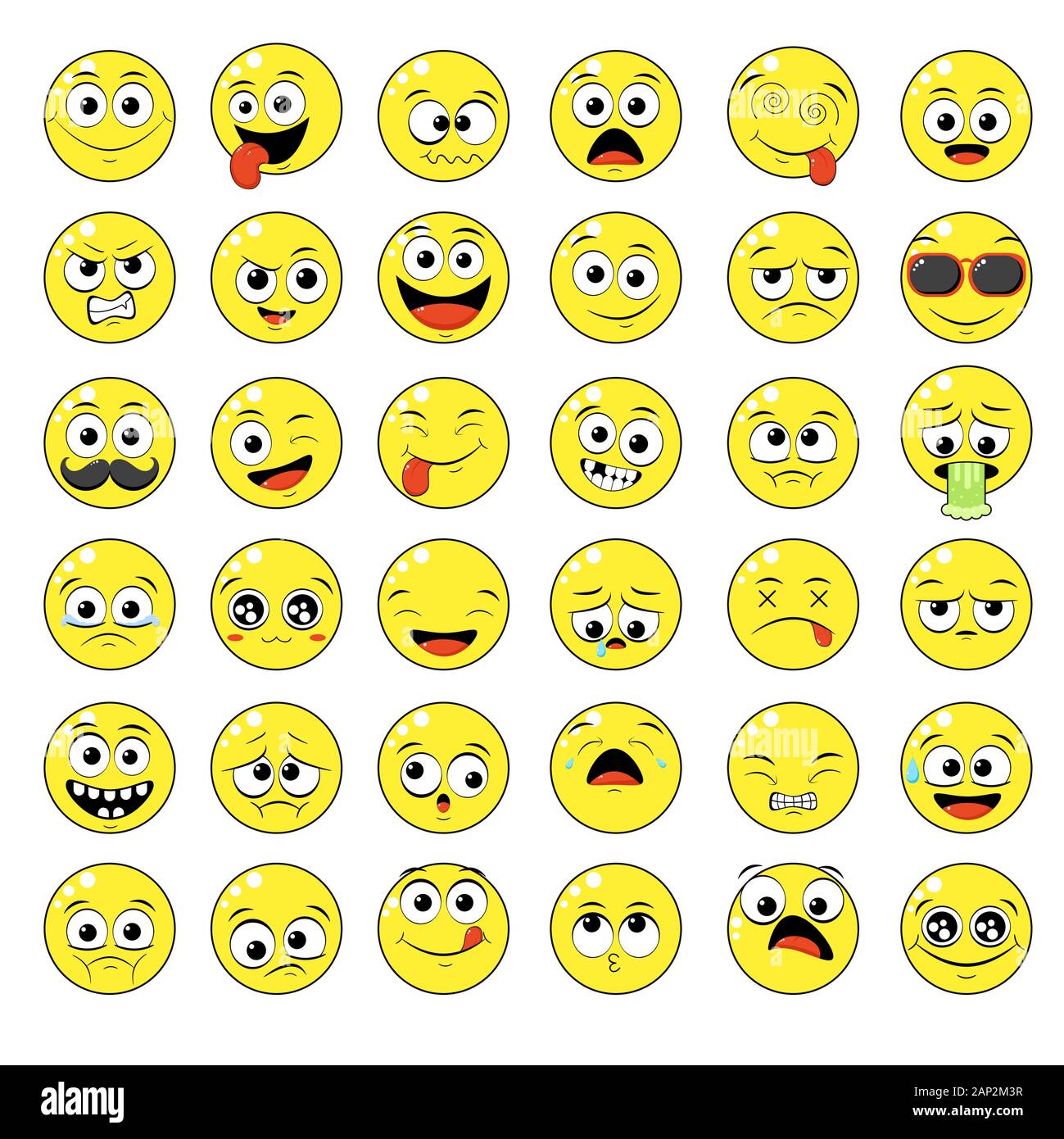 emoji faces expression sad mood surprise scared cartoon vector illustration  Stock Vector Image & Art - Alamy