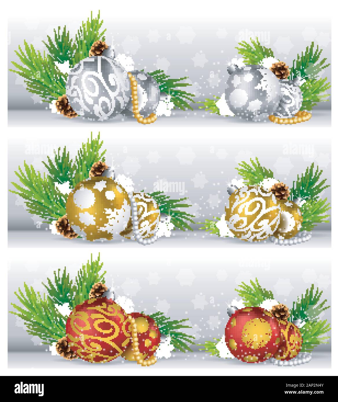 Christmas background with pine cone, ball and fir Stock Vector Image ...