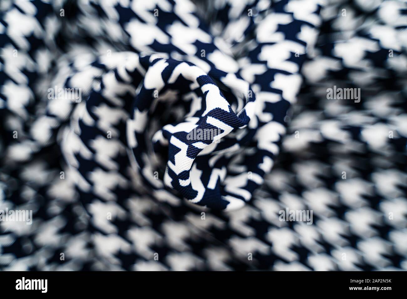 Fabric with goose foot pattern. Crumpled fabric background Stock Photo